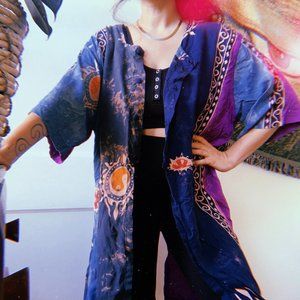 Flaming Yin Yang Batik Artist Top: unisex